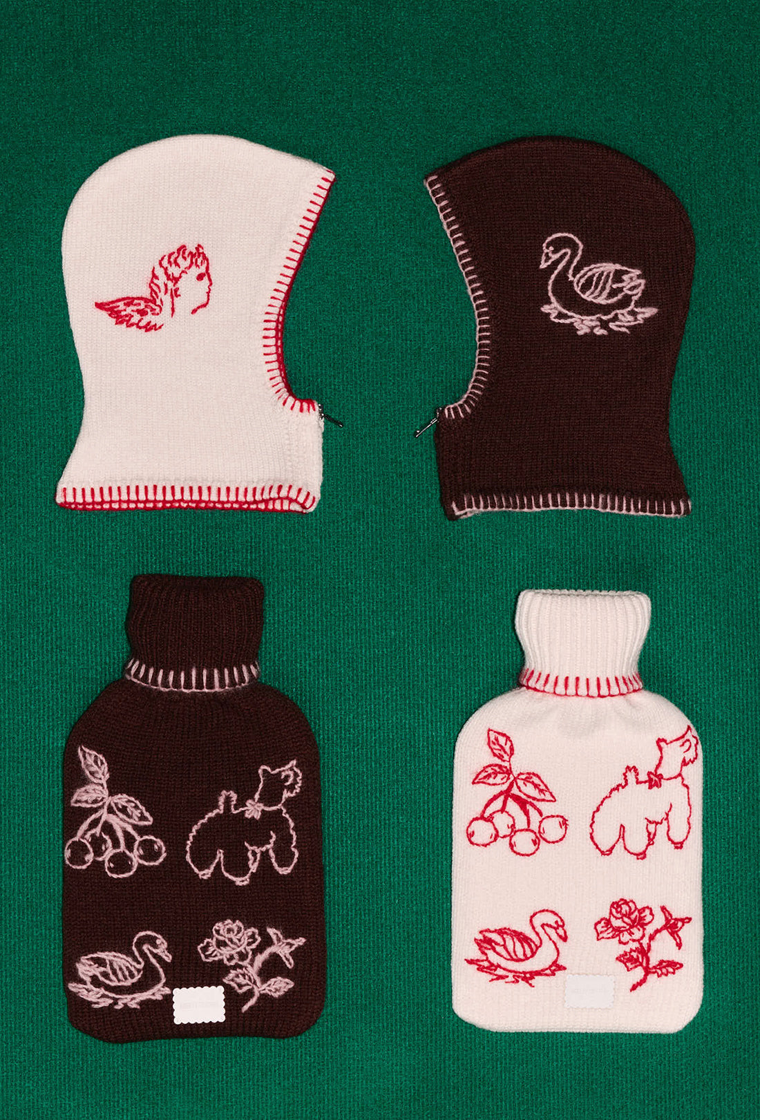 Babette Hot Water Bottle - Chocolate Brown/Pink