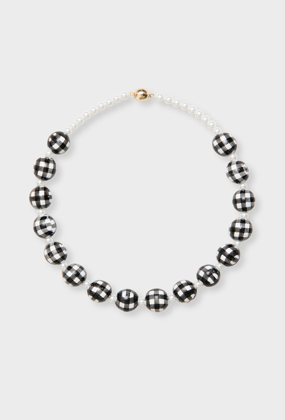 Gaia Necklace - Black Gingham