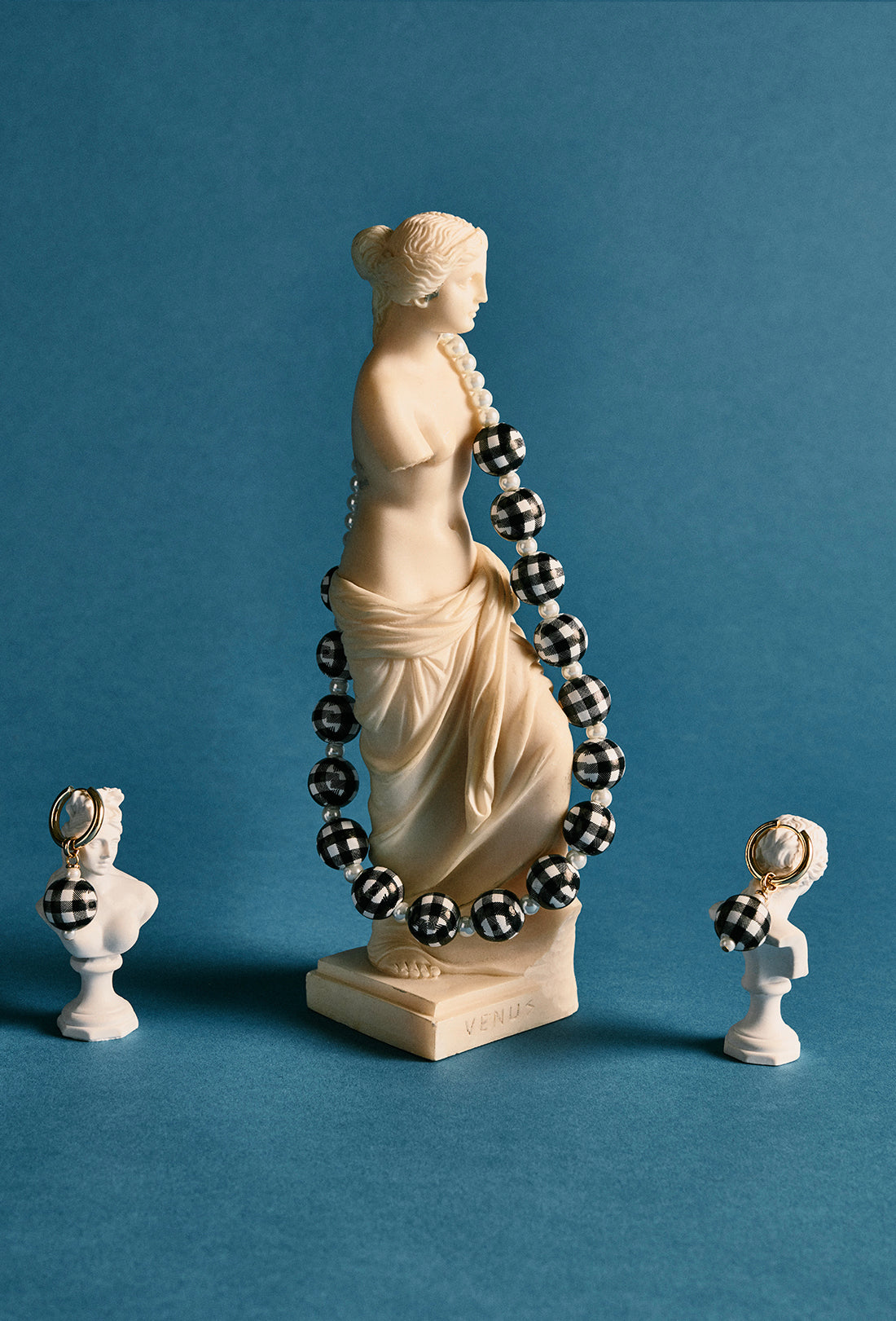 Gaia Necklace - Black Gingham