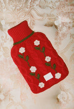 Zyla Hot Water Bottle - Red/Cream