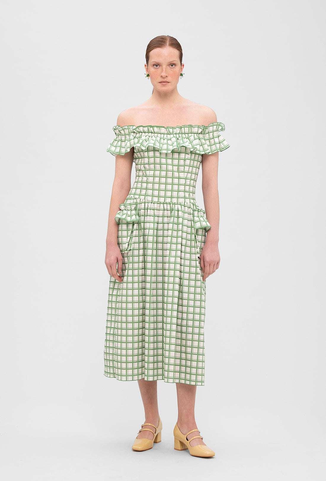 Juliet Dress - Leaf Green Check