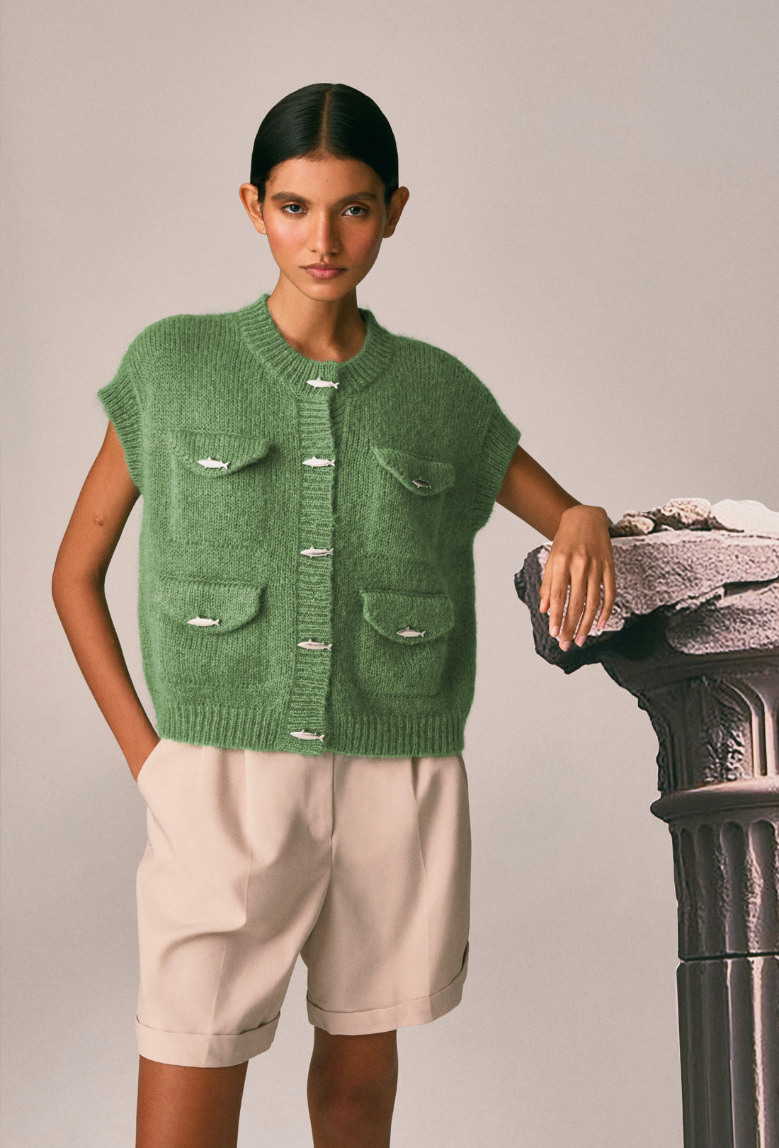 Lennox Vest - Leaf Green
