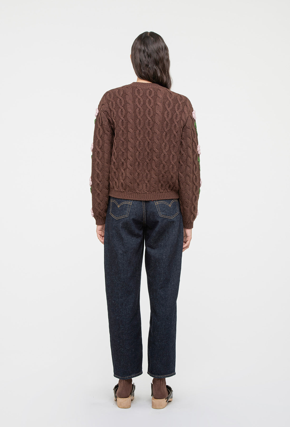 Minnie Cardigan - Chocolate Brown/Pale Pink