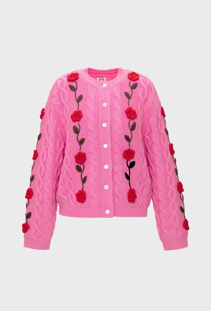 Minnie Cardigan - Bubblegum/Red