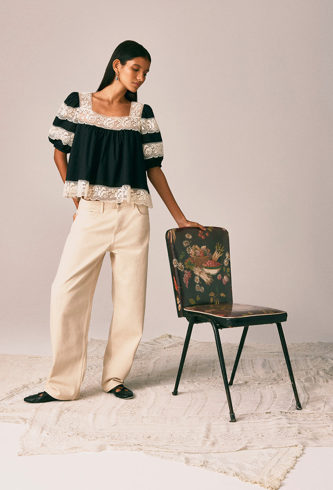 Nico Blouse - Black/Cream