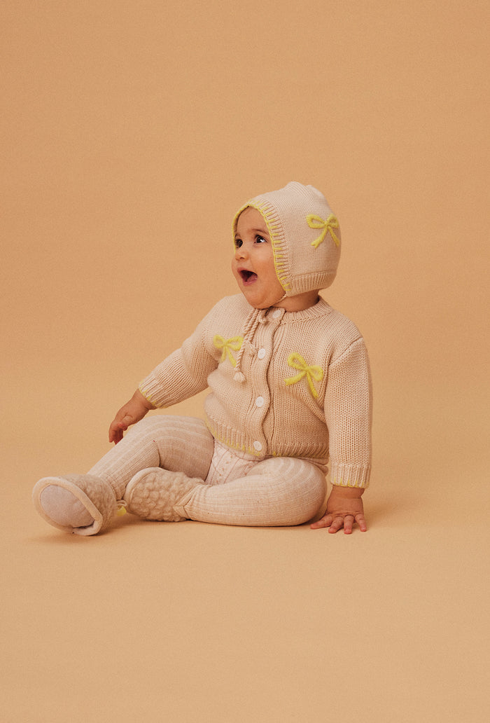 Shrimps x BINIBAMBA Solene Baby Cardigan - Peanut/Primrose