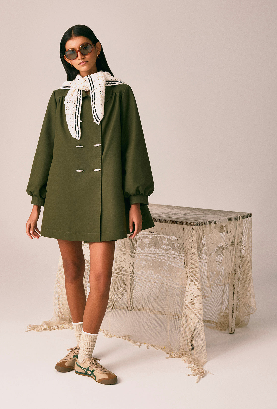 Penelope Scarf - Cream/Black