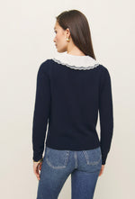 (Delivery w/c 2nd December) Shrimps x Reformation Queenie Cashmere Cardigan - Navy