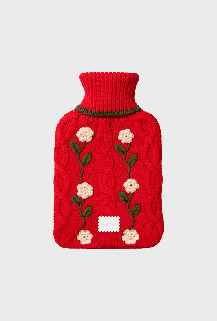 Zyla Hot Water Bottle - Red/Cream