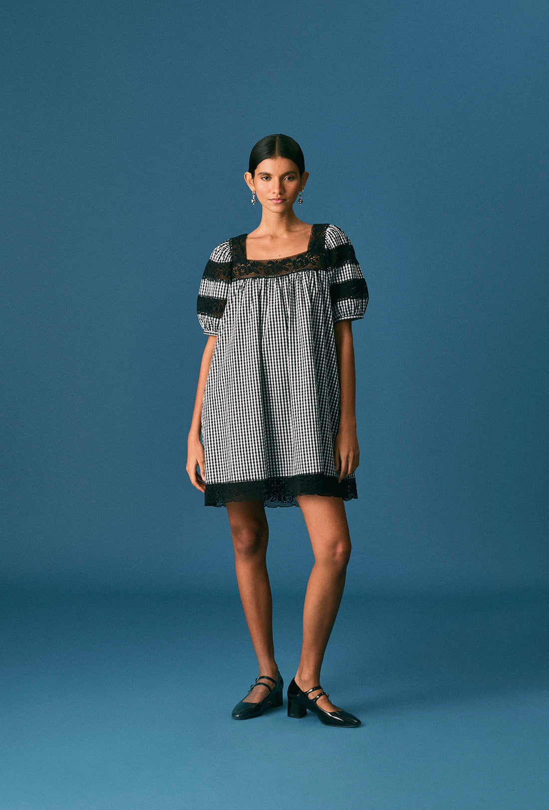 Rhodes Dress - Black Gingham