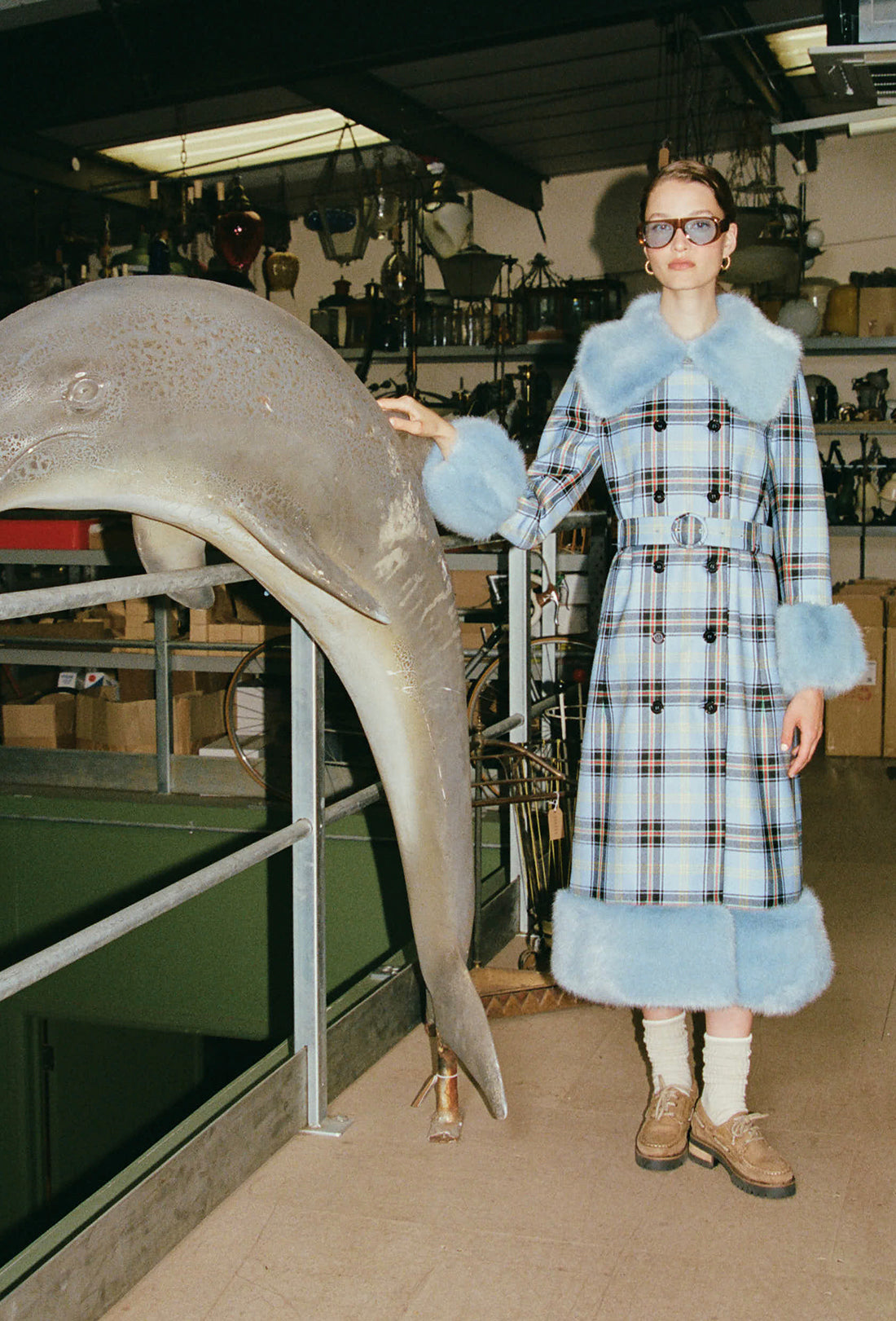 River Coat - Blue Tartan