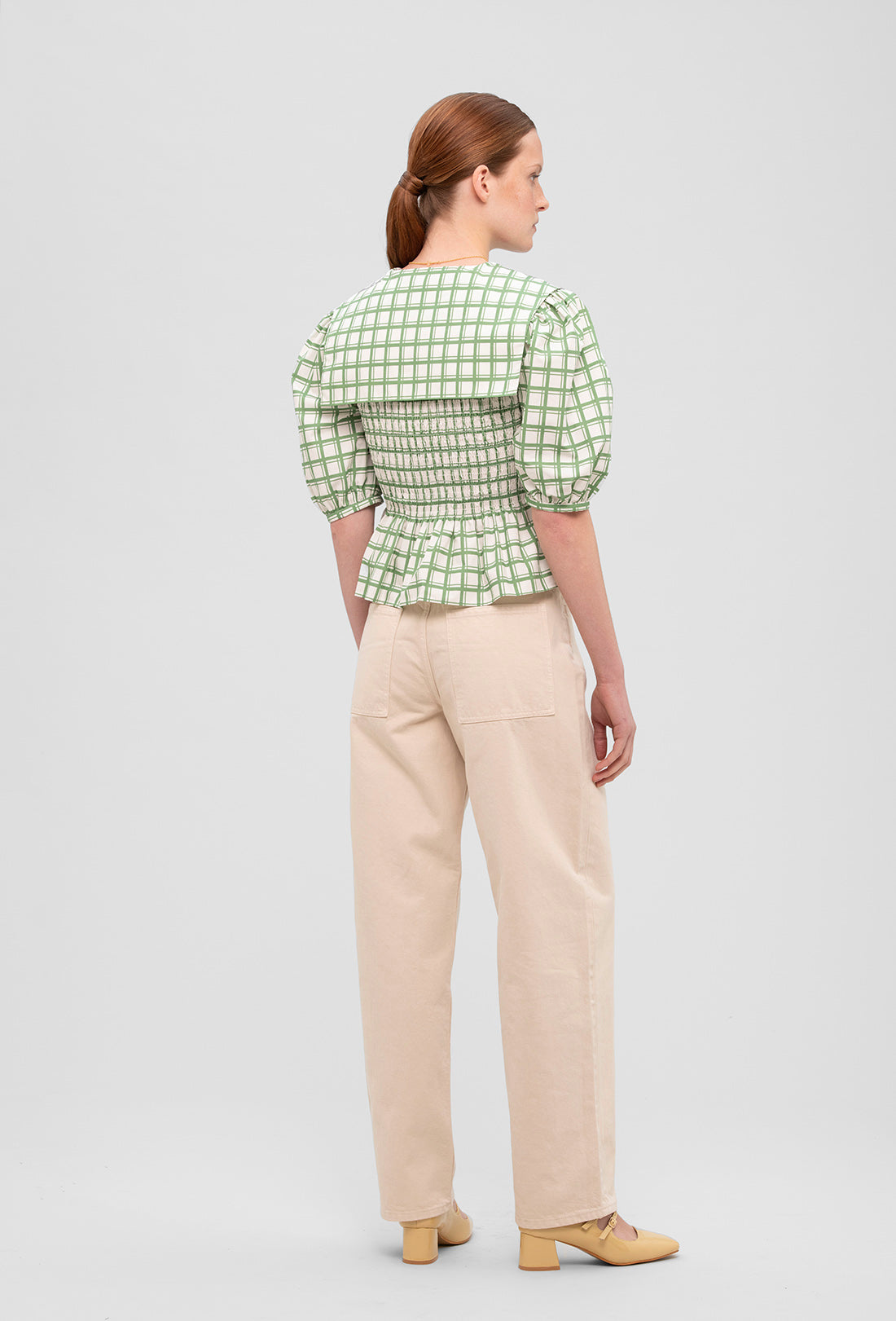 Rowan Blouse - Leaf Green Check