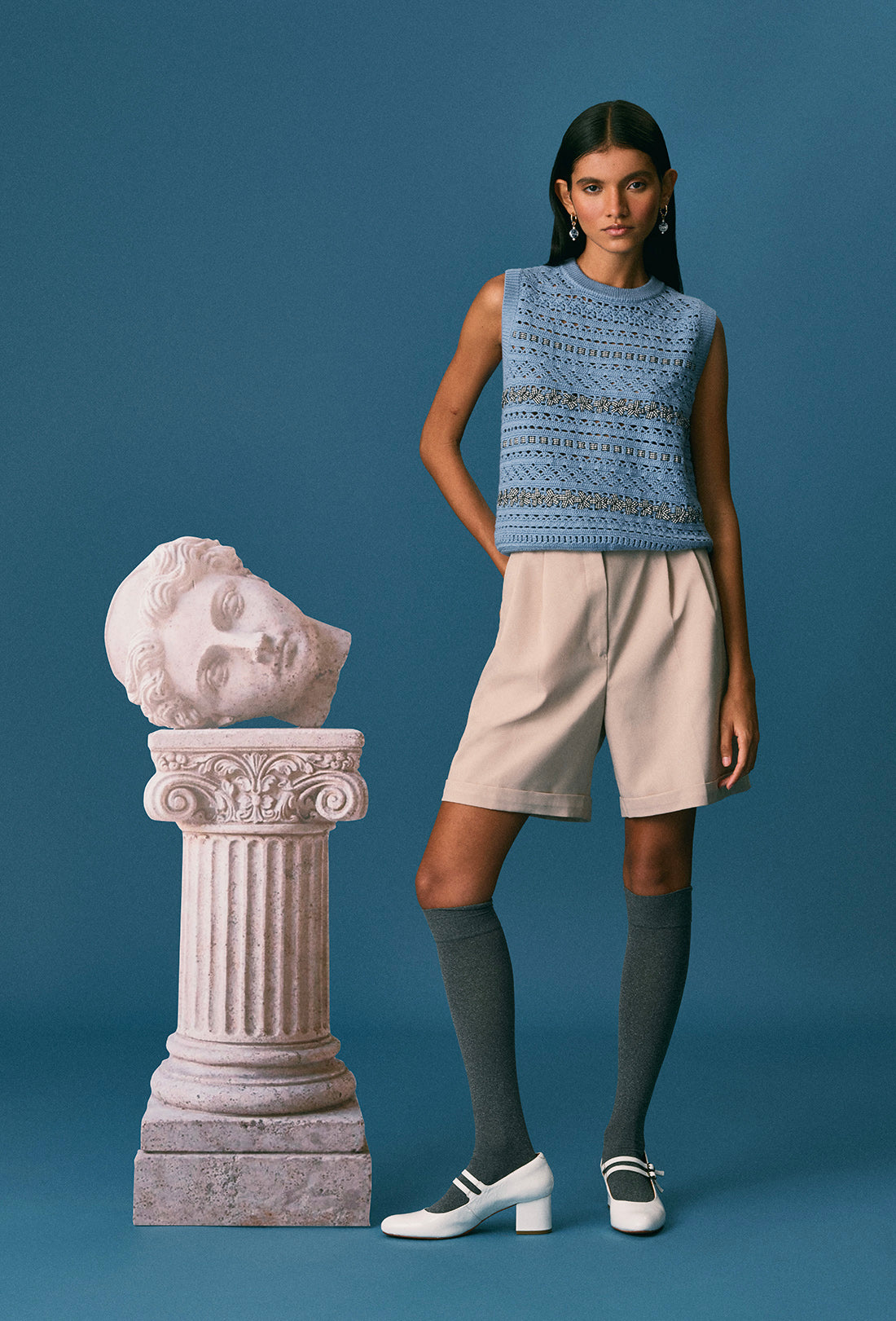 Salem Vest - Greek Blue Gingham