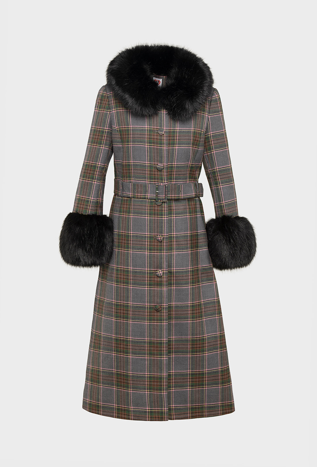 Scarlett Coat - Grey Tartan
