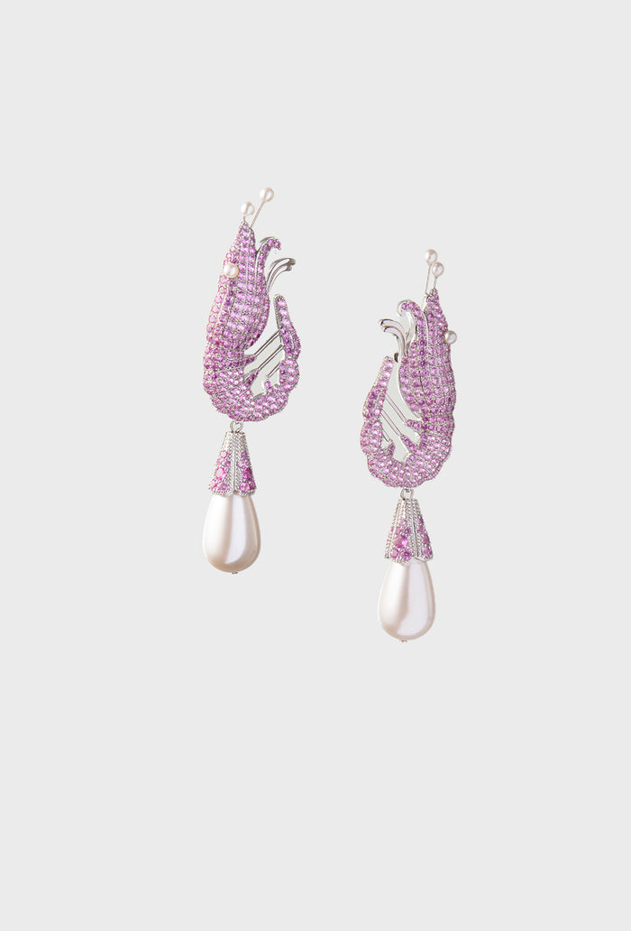 Shrimp Earrings - Fuchsia