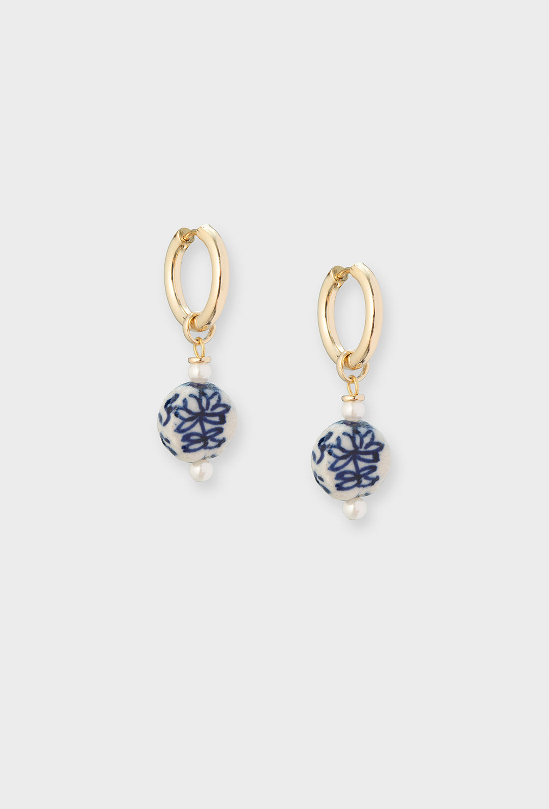 Susi Earrings - Delft Flower