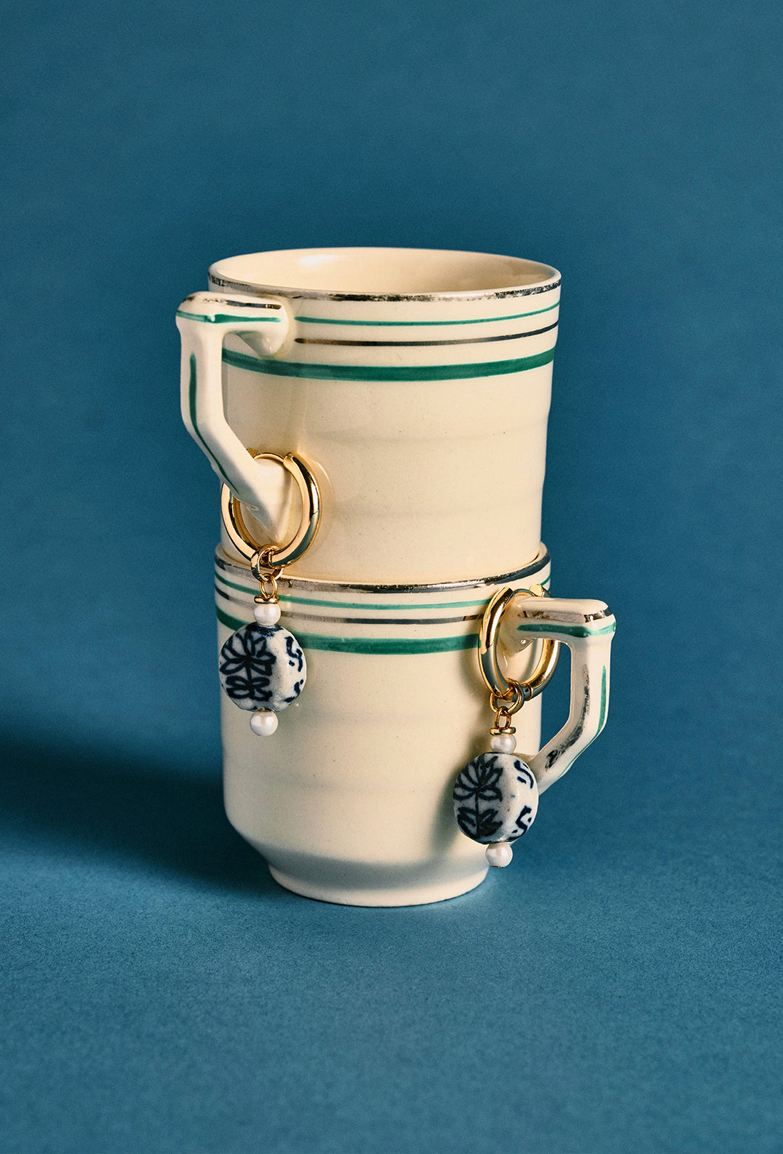 Susi Earrings - Delft Flower