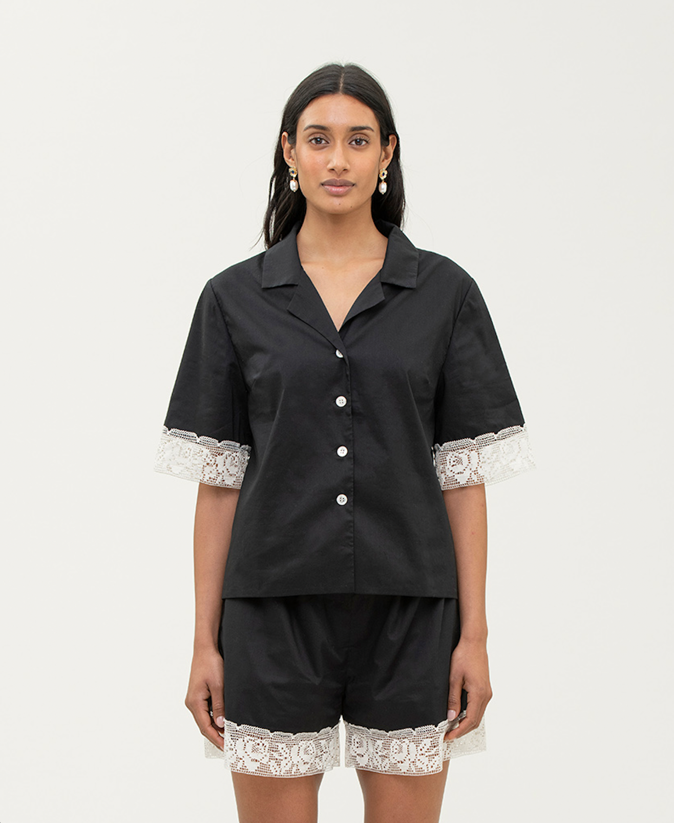Dimity Blouse - Black/Cream