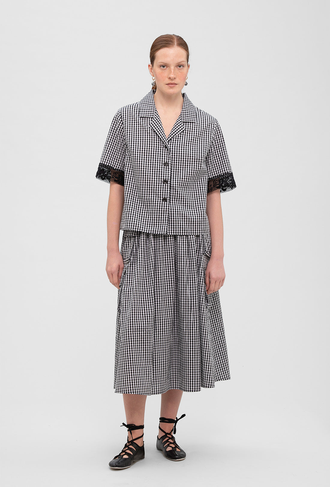 Winifred Skirt - Black Gingham