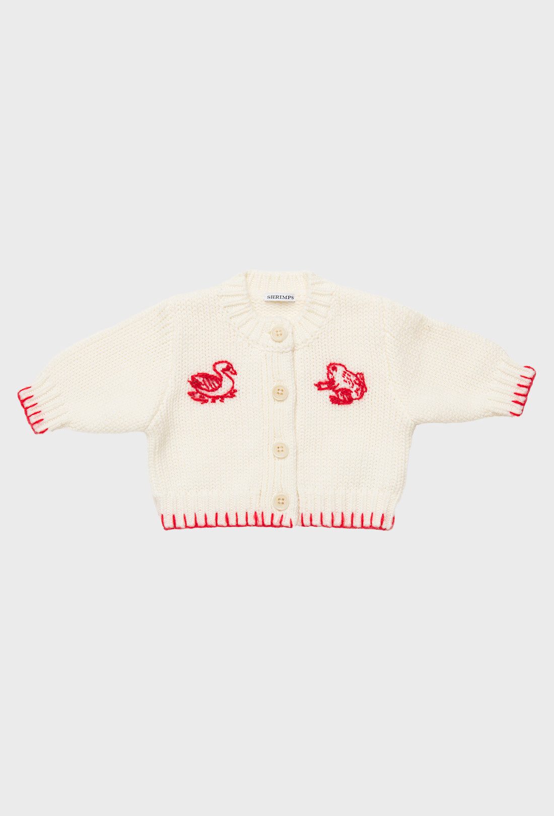 Zeno Baby &amp; Kids Cardigan - Cream/Rose Red