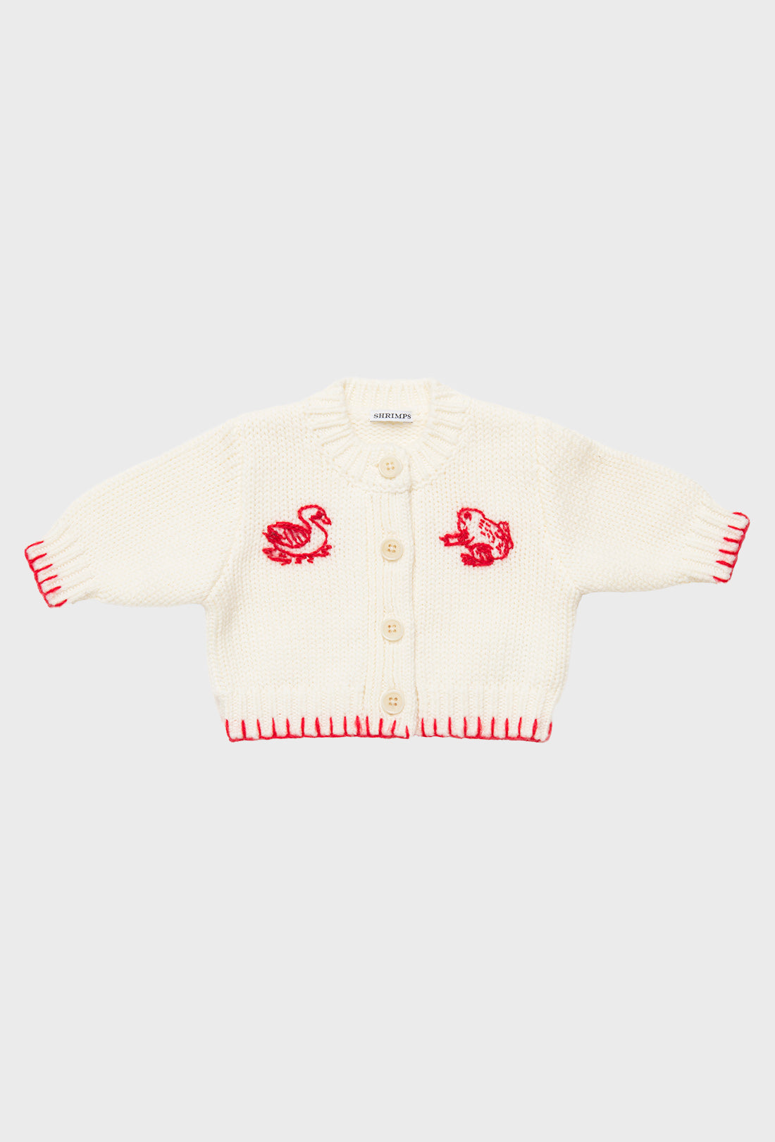 Zeno Baby &amp; Kids Cardigan - Cream/Rose Red