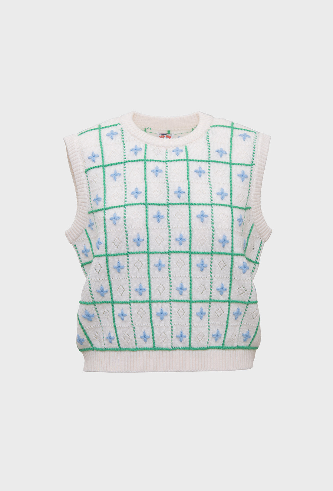 Amara Vest - Cream/Green/Blue