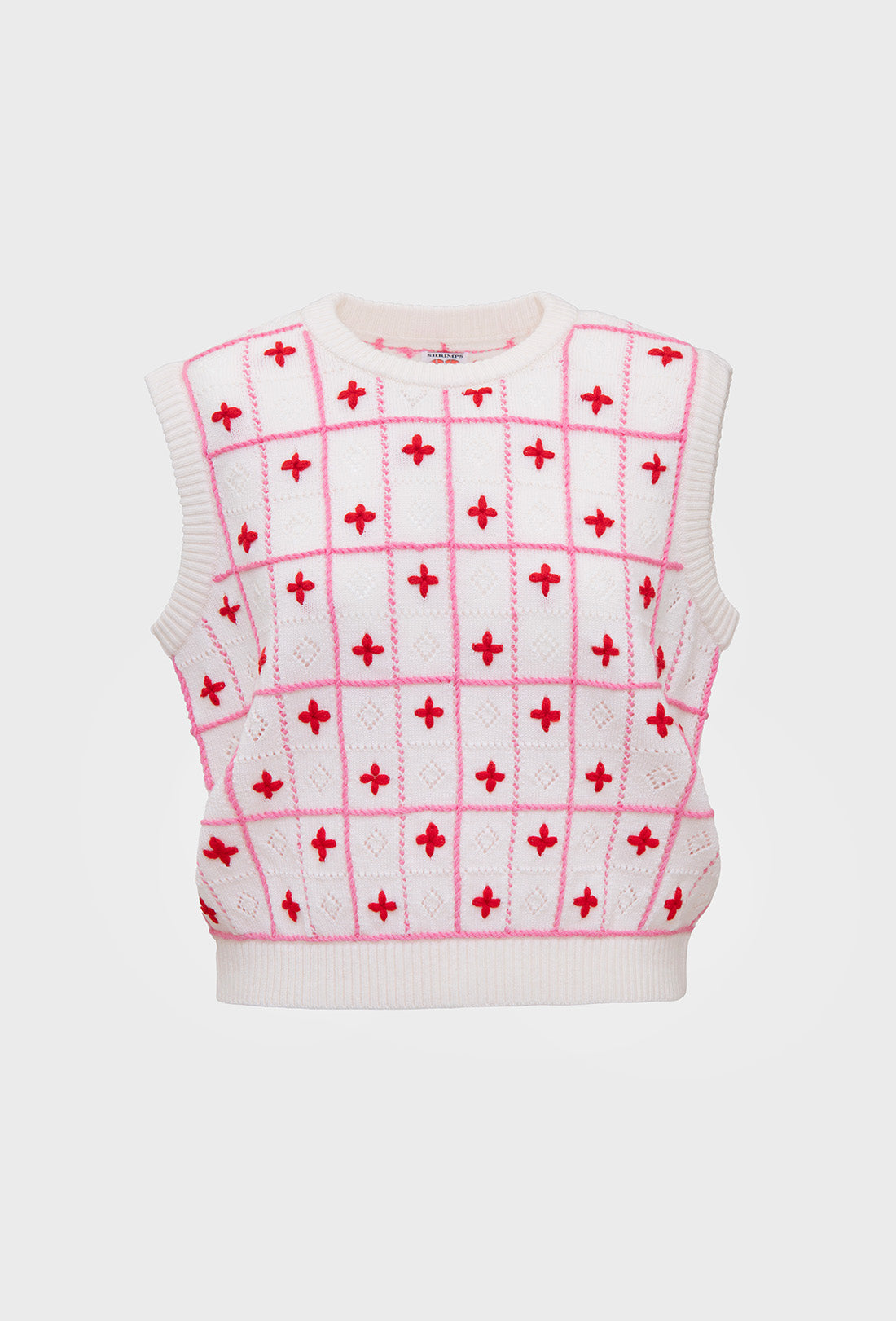 Amara Vest - Cream/Pink/Red