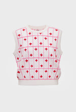 Amara Vest - Cream/Pink/Red