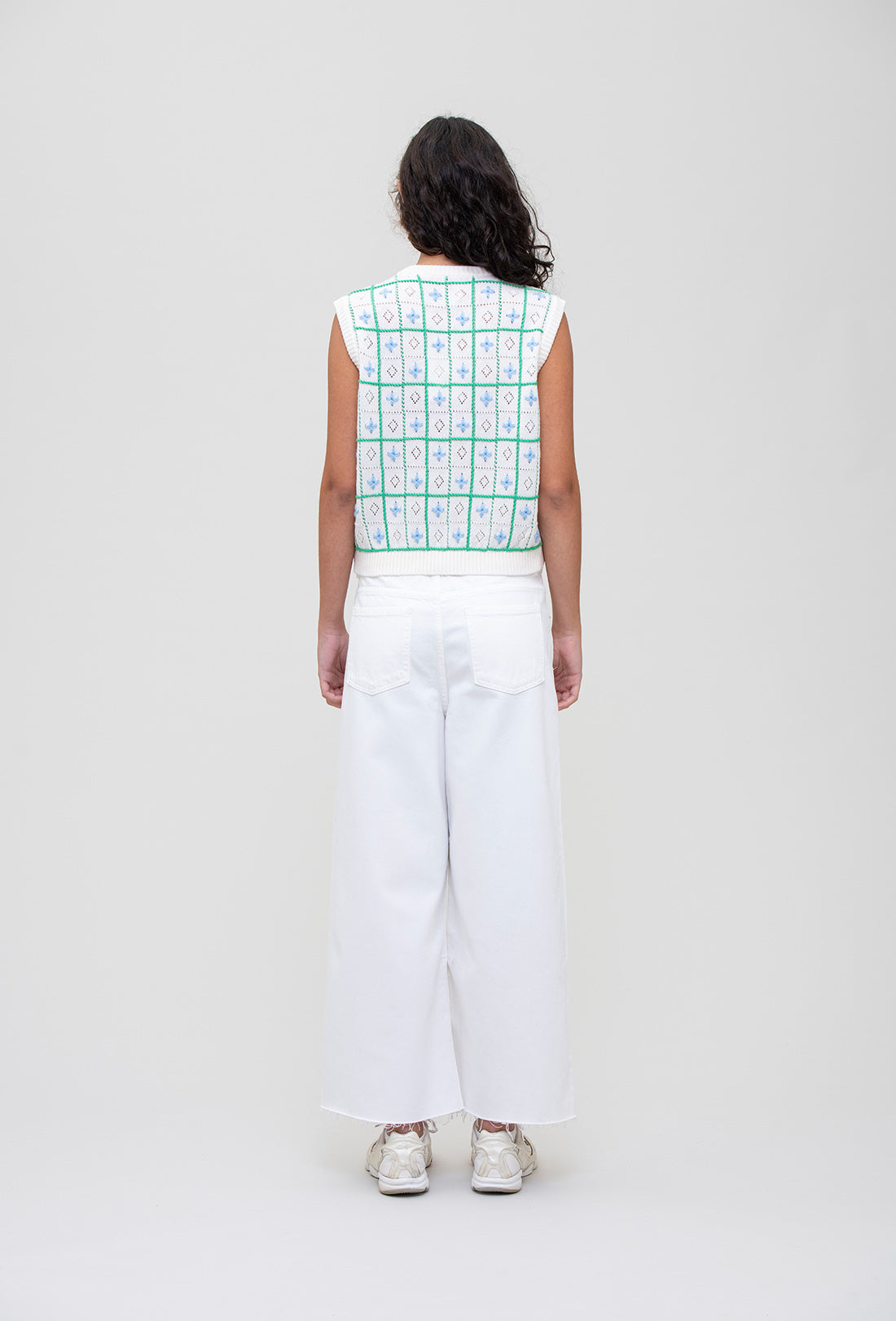 Amara Vest - Cream/Green/Blue