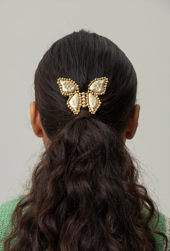 gold butterfly hairclip