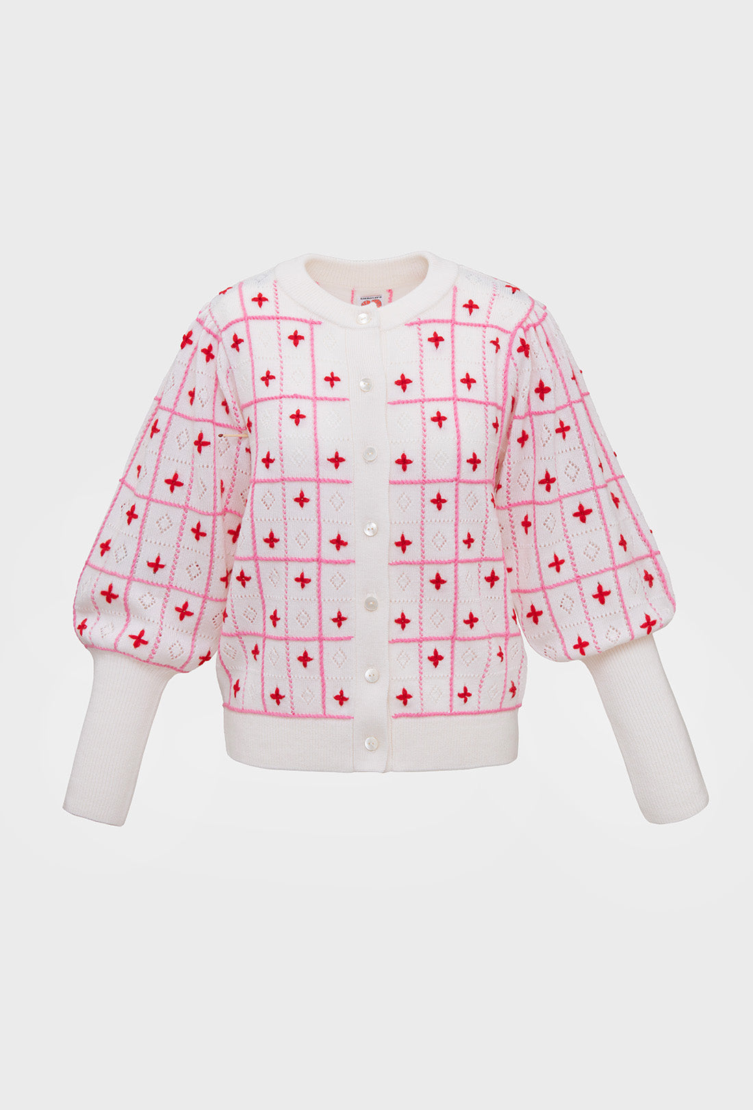 Diablo Cardigan - Cream/Pink/Red