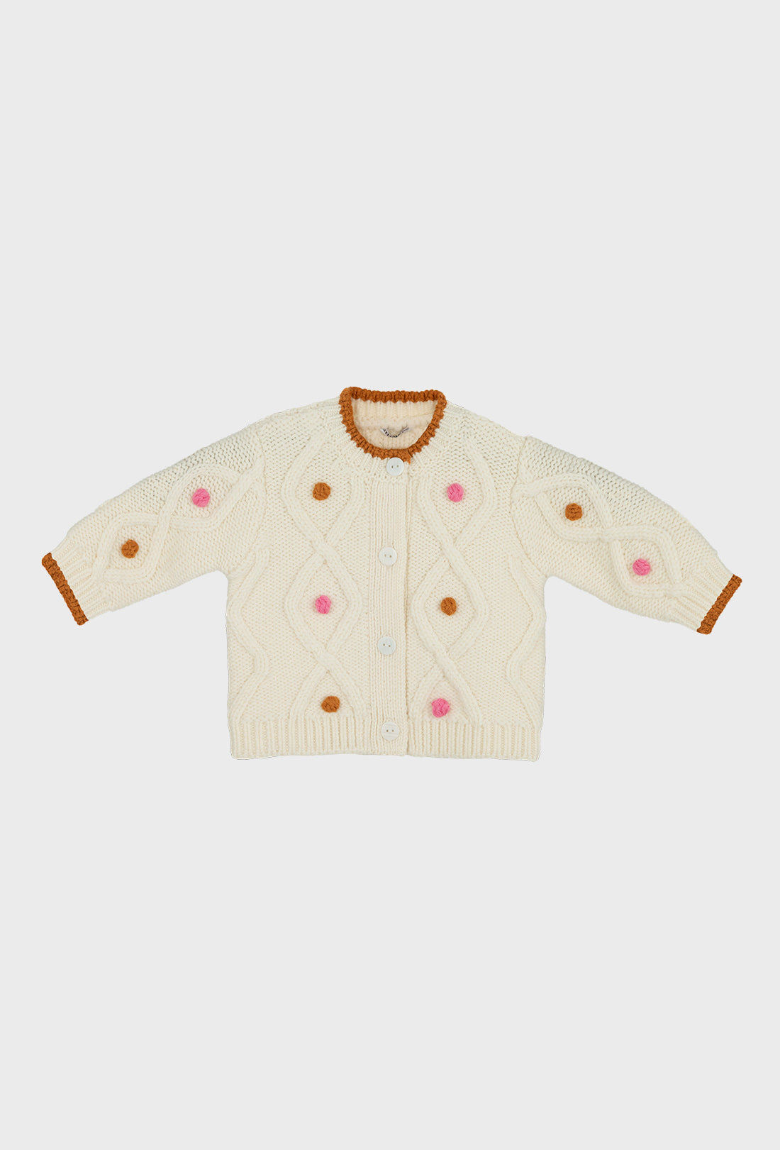 Faye Baby Cardigan - Cream/Cinnamon