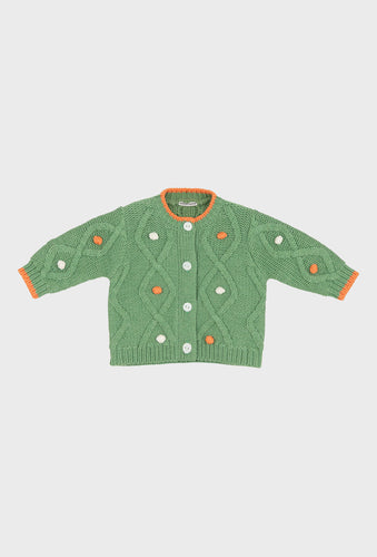 green baby cardigan