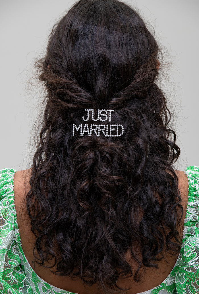 'Just Married' Hair Clips