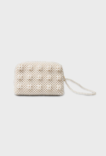 pearl bead clutch bag