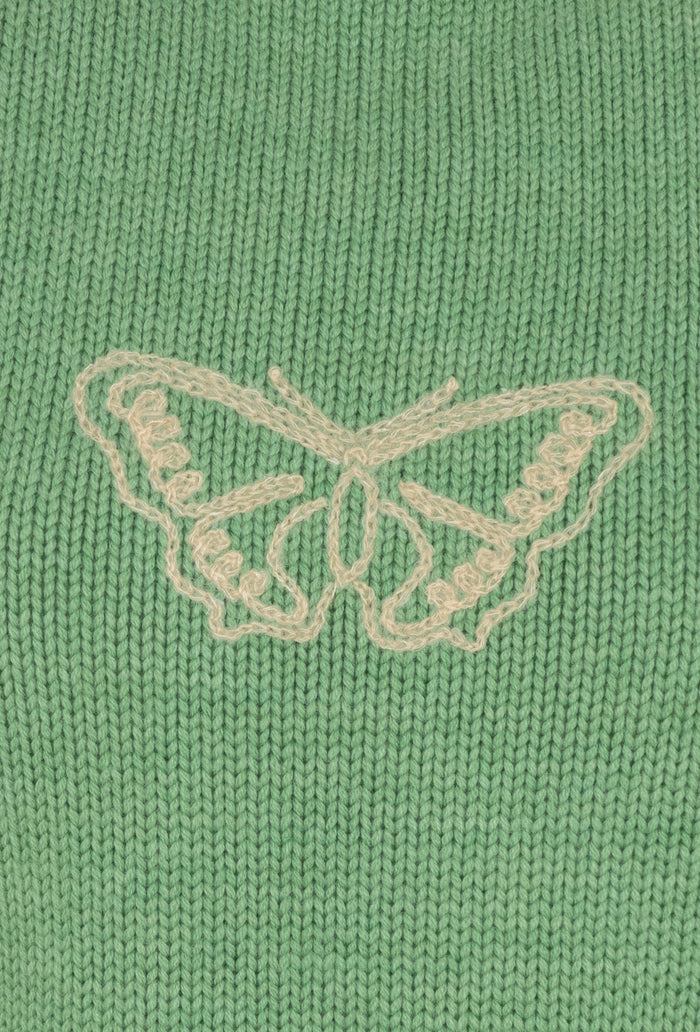 green knit butterfly vest