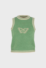 green knit butterfly vest
