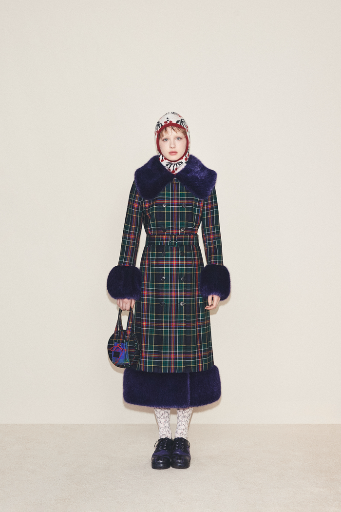 River Coat - Navy Tartan