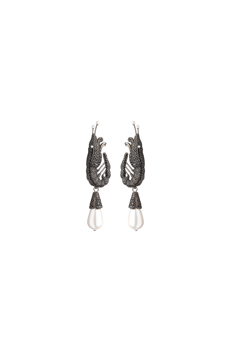 Shrimp Earrings - Black