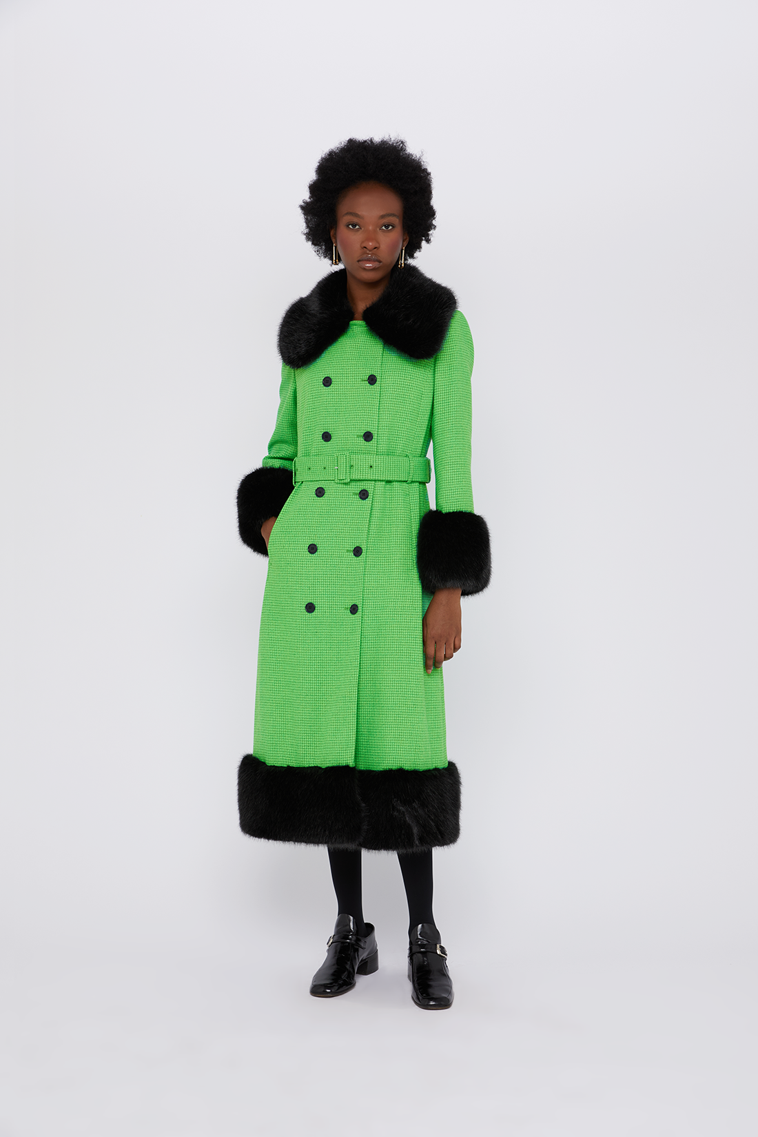 River Coat - Lime Houndstooth – shrimps