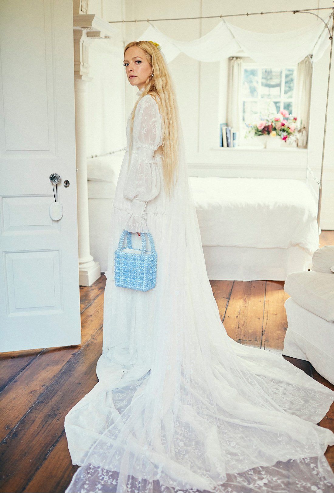 Shrimps Blue Antonia Beaded Bag – shrimps - Main Image
